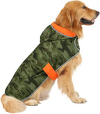 HDE Reversible Hooded Dog Raincoat Slicker Poncho for Small Medium Large Dogs - Camo Orange - XXL - Polyester