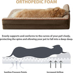 BFPETHOME Orthopedic Washable Extra Dog Beds for Large Dogs, Cozy Dog Couch | Deluxe Plush Rose Velvet Washable Removable Cover, Egg Crate Foam Support, Waterproof Lining, Non-Slip Bottom, Senior Dogs