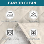 Turquoize 100% Waterproof Futon Cover Futon Slipcover Washable Armless Sofa Bed Slipcover Protector Seat Width Up to 70" with Adjustable Elastic Strap Anti-Slip for Dogs, Ivory