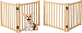 Freestanding Wooden Dog Gate Indoor- 23" H 2 Panels 2PCS | No-Painted Folding Pet Gate, Foldable Puppy Fence for Stairs, Doorways, Hallways