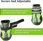 CovertSafe& Dog Boots for Dogs Non-Slip, Waterproof Dog Booties for Outdoor, Dog Shoes for Medium to Large Dogs 4Pcs with Rugged Sole Grey-Green