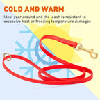 Viper Biothane K9 Working Dog Leash Waterproof Lead for Tracking Training Schutzhund Odor-Proof Long Line with Solid Brass Snap for Puppy Medium and Large Dogs 4ft, Cherry Red