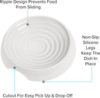 CatGuru Cat Bowls, Whisker Friendly Food Bowl for Indoor Cats, Reliefs Whisker Fatigue, Wide Kitten Dish, Non Slip Pet Dishes, Shallow Pet Plates (Marshmallow, (Pack of 2))