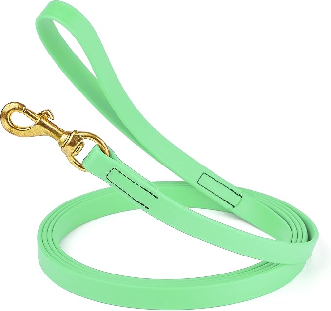 Viper Biothane K9 Working Dog Leash Waterproof Lead for Tracking Training Schutzhund Odor-Proof Long Line with Solid Brass Snap for Puppy Medium and Large Dogs, 20ft Sea Foam Green