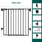 Babelio Baby Gate for Stairs, Kitchen & Doorways, No Bottom Bar| Easy Install| One-Handed Operation| Auto-Close| Hardware Mount Safety Dog Gate (Black, 28" H, 24-39" W-Compact) | Easy Install| One-handed Opening| Auto-close| Drill Needed Indoor Safety ...