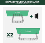 FXW Rollick Dog Playpen Wall Connection Set for Indoor and Yard, 50 Inch 16 Panels for Large Dogs with 4 Fence-to-Wall Anchors, Black | Patented