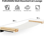 FUKUMARU Cat Wall Hammock, 34 x 13 inch Kitten Wall Furniture | Solid Rubberwood Shelves, Kitten Window Perch, Easy DIY Installation