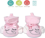 Cozy Fleece Baby Booties- Sherpa Baby Crib Booties Soft Soled Winter Shoes Unisex Fleece Booties Baby Boy, Baby Girl 0-6 Months