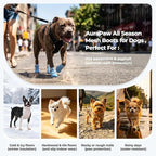 Dog Summer Boots Reflective Puppy Mesh Booties, Breathable Paw Protectors for Hot Pavement Hardwood Floors Hiking Running and Outdoor Play, Blue, Size 4