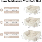 JOEJOY Rectangle Dog Bed for Large Medium Small Dogs - Washable Orthopedic Sofa Bed, Soft Breathable Puppy & Pet Cuddler, Durable Calming Dog Bed with Anti-Slip Bottom, Multiple Sizes
