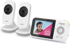 VTech Baby Monitor No WiFi with 2 Cameras – 19-Hour Battery, Patrol Mode for Twins & Two Rooms, 1000ft Range, Auto Night Vision, Two-Way Talk, Temperature Sensor | VM819-2