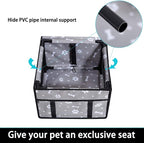 GENORTH Dog Car Seats for Small and Medium Dogs,Portable Puppy/Pet Car Booster Seat with Clip-On Leash and Mesh Window for Pet Up to 20 lbs