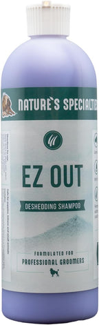 Nature's Specialties EZ Out Ultra Concentrated Deshedding Dog Shampoo for Pets, Makes up to 2 Gallons, Natural Choice for Professional Groomers, Removes Unwanted Hair, Made in USA, 16 oz