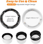 Raised 95oz Slow Drinking Dog Water Bowl No Spill Medium Large Breed | Single Elevated Stainless Steel Water Bowl with Floating Disc, Stable Sturdy Base and Snap on Adjustable Height Stand