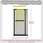Lumizone 61.02" Extra Tall Pet Gate for Cat Dog 30.12"-38.38" Wide Black | Extra Tall Cat Gate for Doorway Hallway Stairs Pressure Mounted 1.37" Gap No Drilling Auto-Close Dual-Lock