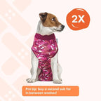 Suitical Recovery Suit for Dogs | Spay and Neutering Dog Surgery Recovery Suit for Male or Female | Soft Fabric for Skin Conditions | M+ | Neck to Tail 24.0”-28.3” | Pink Camouflage