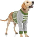 FUAMEY Dog Recovery Sleeve with Elbow Protector, Green Stripes, XL | Stop Licking Joints, Pet Long Sleeve Suit, Protecting Dog's Front Leg Arm Wounds, Cover Skin Conditions