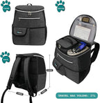PetAmi Dog Travel Bag Backpack, 27L Airline Approved Pet Supplies Organizer with 2 Food Containers, 2 Collapsible Bowls & Poop Bag Dispenser, Weekend Road Trip Camping Dog Mom Gift, Dark Gray