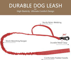 DAGANXI Tactical Dog Collar, Adjustable Military Training Nylon Dog Collar with Control Handle and Heavy Metal Buckle for Medium and Large Dogs, with Patches and Airtags Case (Red-Set, M)