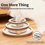 Lulu's world Cat Ball Track Toy with Puzzle Top,Heavy Wooden Kitty Toys | Interactive spinning balls,no installation required,mental physical exercise,not collapse,for indoor,play home enrichment