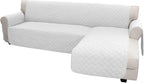 Easy-Going Reversible L-Shape Sectional Couch Cover, Small, White/White | Soft Sofa Slipcover For Dogs, Fits Left/Right Chaise Lounge Protector, Water Resistant Mat For Living Room