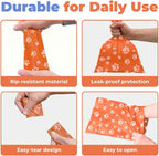 Best Pet Supplies Poop Bags for Dogs - Orange, 150 Count | Scented, Leak-proof, Easy-Tear perforations, 15 Thick Bags per roll, Outdoor Walking & Travel, Fits Standard Holders
