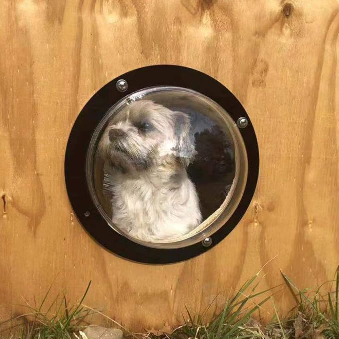 Dog Fence Window - Acrylic Clear View Dome Pet Peek Window - 12.4in for Dog/cat/Horse,Even Children