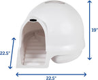 Petmate Booda Clean Step Cat Litter Box Dome (Made in the USA with 95% Recycled Materials)- Pearl White, Made in USA
