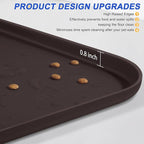 SMILOOL Silicone Pet Food Mat with Raised Edge for Food and Water Bowl, Dog Feeding Mats, Cat Food Trays for Floor Waterproof, Rubber Tray for Dogs and Cats, 24 x 16 x 0.8 Darkbrown