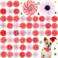 Huhumy 50 Pcs Christmas Dog Collar Flower Bows Bulk for Small Medium Large by Huhumy