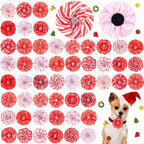 Huhumy 50 Pcs Christmas Dog Collar Flower Bows Bulk for Small Medium Large by Huhumy