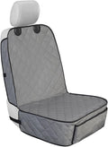 Dog Car Seat Cover Front Seat - Waterproof and Non-Slip, Heavy-Duty Pet Seat Protector with Side Flaps, Full Protection for Front Bucket Chairs on Cars SUVs Trucks (Grey, Standard Front)