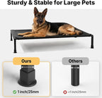 Veehoo Elevated Dog Bed with Fluffy Plush Bolster Cushion, Dog Couch Bed | Cooling Raised Dog Bed for Large Dogs, Washable Orthopedic Pet Cot with Removable Mat, Breathable Mesh, Non-Slip, 45", Grey