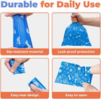 Best Pet Supplies Poop Bags for Dogs - Blue, 240 Count | Unscented, Leak-proof, Easy-Tear perforations, 15 Thick Bags per roll, Outdoor Walking & Travel, Fits Standard Holders