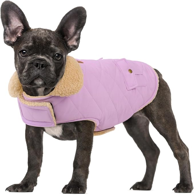 Large Dog Winter Jacket, Pet Warm Windproof Coat Dogs Cold Weather Coats Snow Jacket Pets Clothes, Golden Retriever, Labrador Retriever, Husky, Lilac L