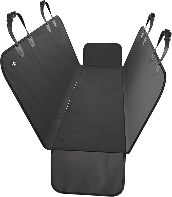 Active Pets XL Waterproof Hammock Large Car Seat Cover, Fits SUVs Trucks Big Sedans, Secure Convertible Travel Bed Protects Backseat Cargo from Dog Puppy Pet Water Food Drool Urine, Black