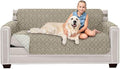 Sofa Shield® Couch Slip Covers for Dogs, Reversible Furniture Protector with Strap, Stain and Tear Resistant Cushion Cover, 70 inch Seat, Machine Washable Slipcover Pets, Cats, Damask Latte Ivory