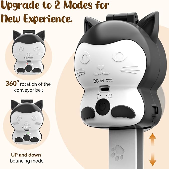 AsFrost 2-in-1 Interactive Cat Chase Bounce Toy for Indoor Cats | Automatic Flying Bird & Mouse Wand, USB Rechargeable, Suction Hanging Design,Self Play for Bored Kittens Adult Cats Exercise