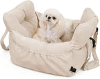 Elevated Dog Car Seat for Small Dogs up to 25 lbs — Memory Foam Cushion, Safety Tether & Non-Slip Base, Machine-Washable Waterproof Pet Travel Bed for Cars, SUVs & Trucks