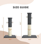 Made4Pets Cat Scratching Post with Sisal & Carpet for Indoor Cats, 23.6" | Cat Scratcher with Wide Stable Base, Interactive Hanging Toys, Ideal for Kittens, Small Cats and Everyday Indoor Play