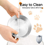 Elevated Cat Bowls, Wide Stainless Steel Cat Food Bowls with Metal Stand Whisker Stress-Free, Raised Food and Water Dish for Cats, Kitten, Puppies and Small Dogs