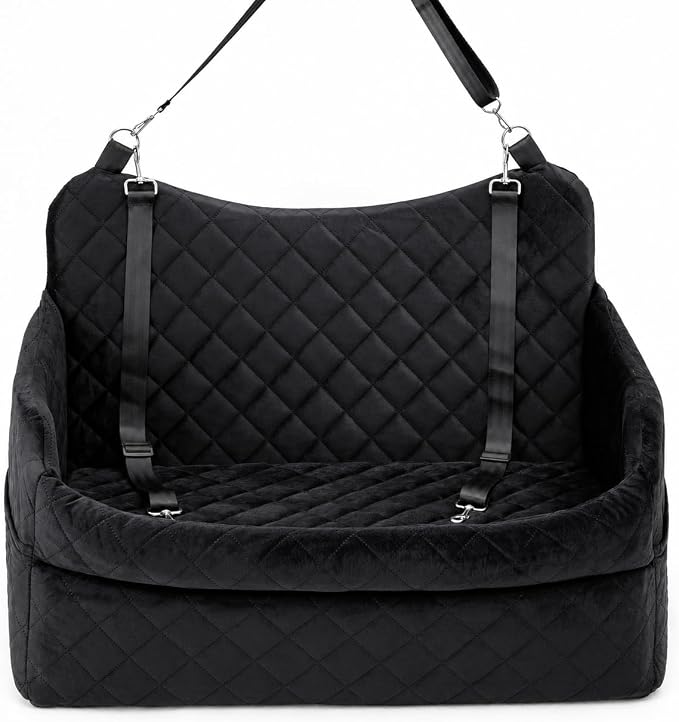 Dog Car Seat for Large Dogs up to 55 lbs, Heavy Duty Booster Seat | Reinforced pet car seat: safety tether, adjustable straps, waterproof Oxford fabric, anti-slip base for SUV, car & truck