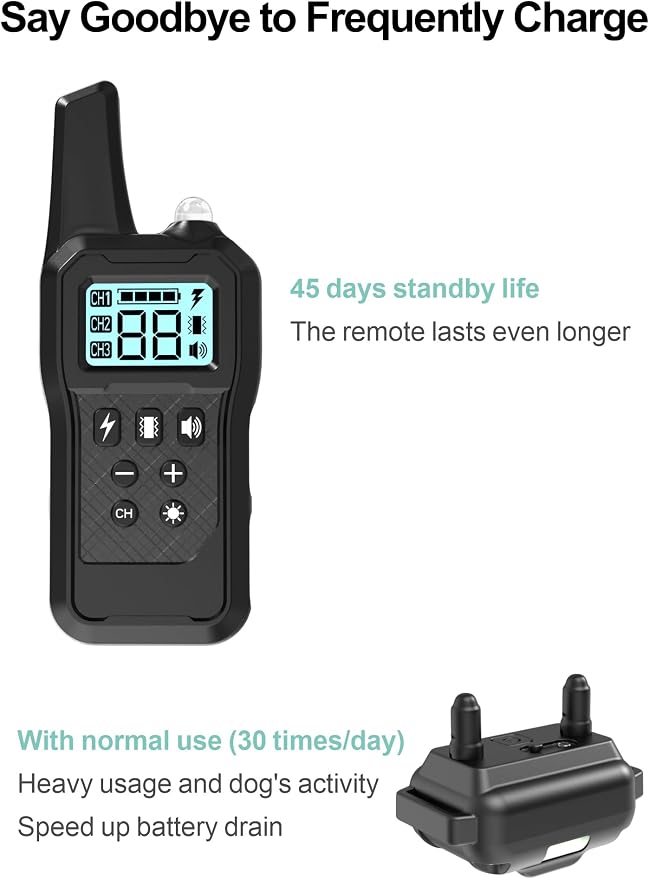 Dog Training Collar with Remote - Large Dog Shock Collar, 3 Pack | 2600 ft Range, IP65 Waterproof, Flashlight, Beep Vibe Adjustable Static Modes for Recall Guide, Train Sit, Bad Dog Behaviors