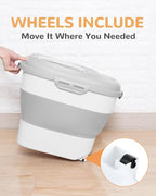 30-35 Lbs Dog Food Storage Container Collapsible Dog Food Container | Large Pet Food Storage with Airtight Lids,Wheels,Scoop and 2Pcs Food Storage Containers,Keep Food Fresh for Dog,Cat