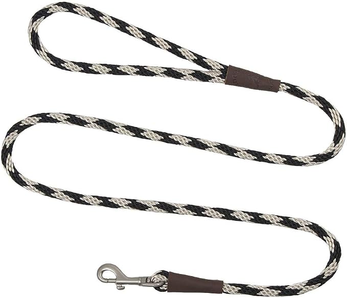 Mendota Pet Snap Leash - British-Style Braided Dog Lead, Made in The USA - Sandstone, 3/8 in x 6 ft - for Small/Medium Breeds