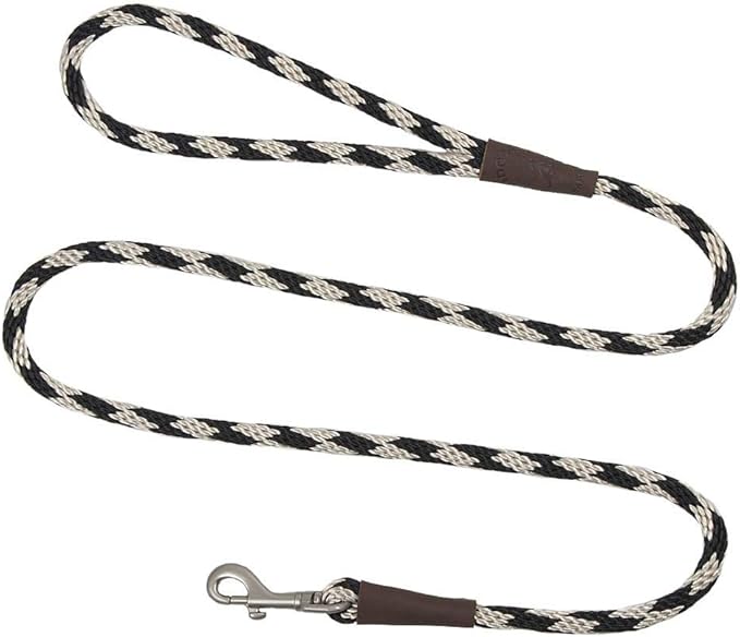 Mendota Pet Snap Leash - British-Style Braided Dog Lead, Made in The USA - Sandstone, 3/8 in x 4 ft - for Small/Medium Breeds