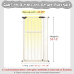 Lumizone 55.12" Extra Tall Pet Gate for Cat Dog 30.12"-38.38" Wide Cream | Extra Tall Cat Gate for Doorway Hallway Stairs Pressure Mounted 1.37" Gap No Drilling Auto-Close Dual-Lock