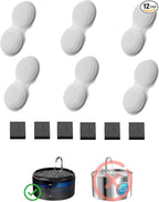 VOUAAOOD Cat Water Fountain Filters: 12 Cat Fountain Filters Replacement for H6 - Pet Water Fountain Filters - 3 Months Usage Kit of Indoor Pet Fountain Filter - 6 Carbon Filters + 6 Sponges Filters