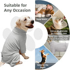 Dog Pyjamas PJS Sweater Clothes and Home Clothing Suitable for Medium to Large Breeds of Dogs, Dog Neutering Suits, Extra-Large Stretch Fabric, Four-Legged Clothes (Thin Gray, 4XL)