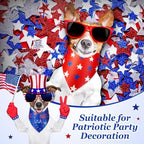 Preboun 50 Pcs Patriotic Dog Bandanas Bulk 4th of July Bandanas for Dogs Triangle Kerchief Scarf Set for Pets Independence Day Costume Photo Props Accessories Pet Shops, 25 Styles(25.6 x 17.7 x 17.7) - Image 2